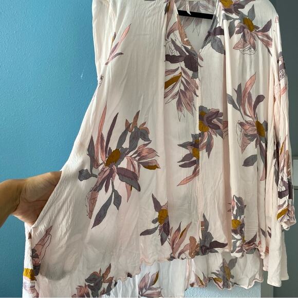 Free People Swing Dress Orchid Pink Floral Tunic Boho Chic Rayon w/Pockets Small - Picture 9 of 15